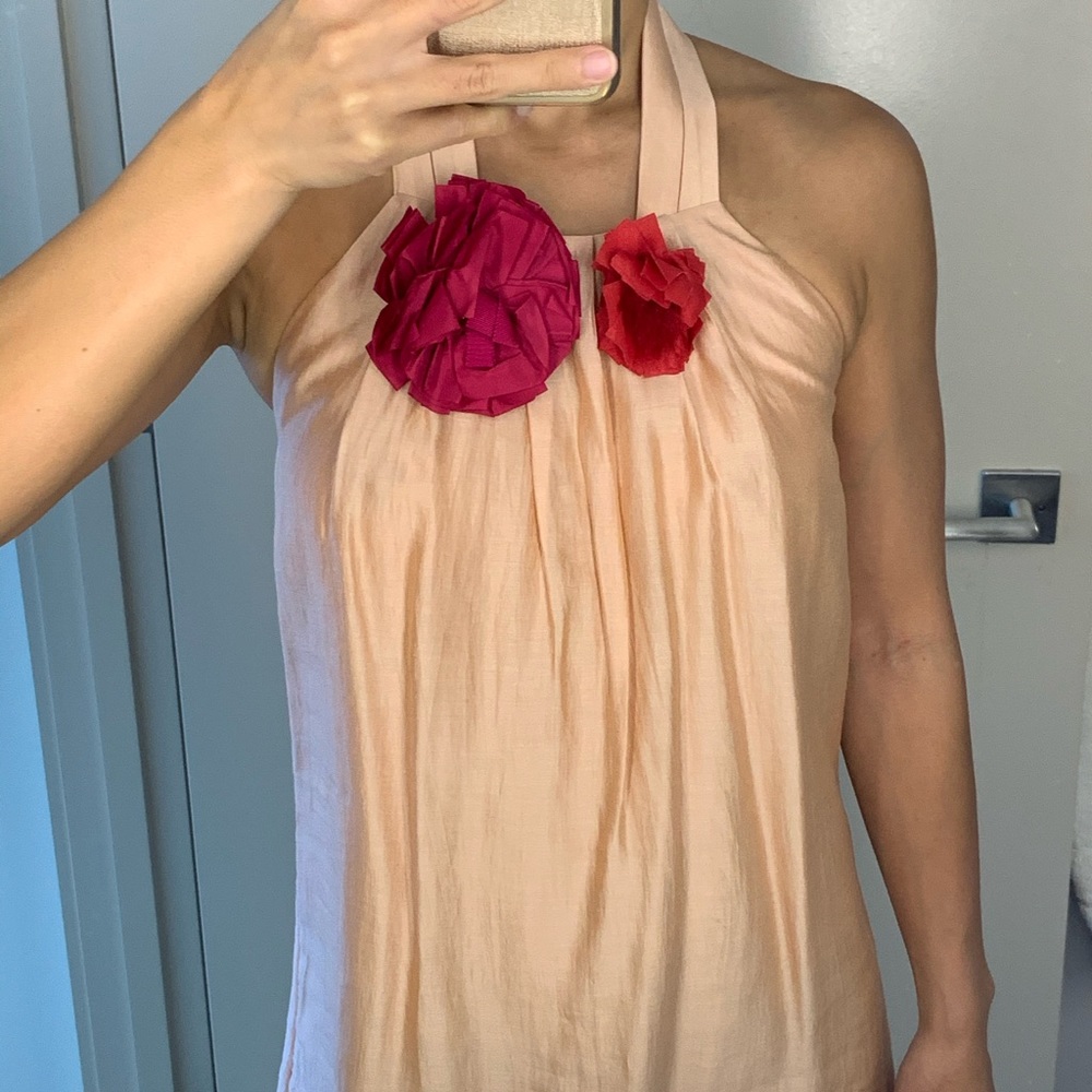 Ann Taylor Peach Halter Top Sz 2